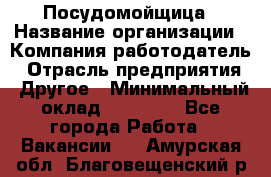 Посудомойщица › Название организации ­ Компания-работодатель › Отрасль предприятия ­ Другое › Минимальный оклад ­ 10 000 - Все города Работа » Вакансии   . Амурская обл.,Благовещенский р-н